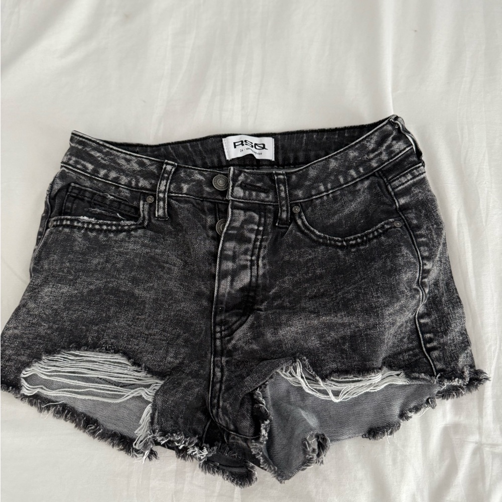 RSQ Charcoal Distressed Jean Shorts